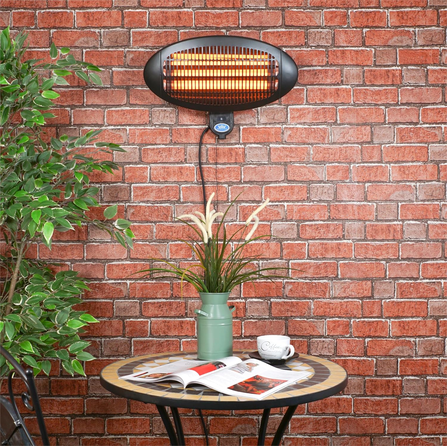 Wall mounted fireplace